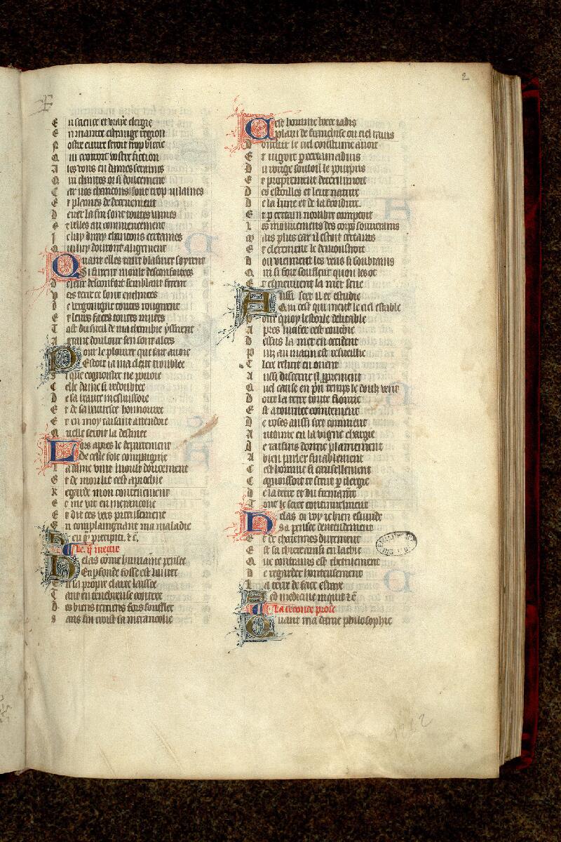 Paris, Bibl. de l'Institut de France, ms. 0264, f. 002