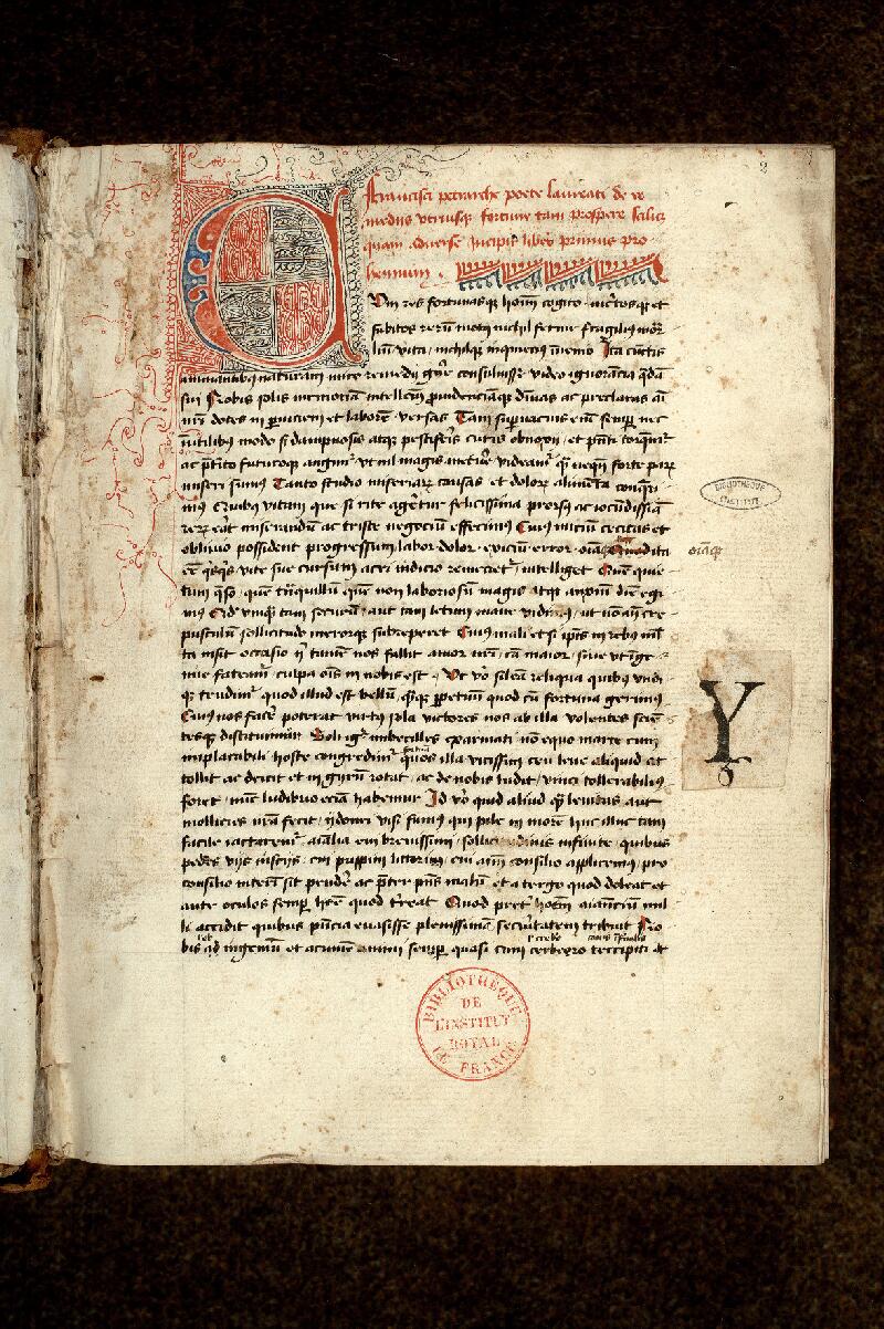 Paris, Bibl. de l'Institut de France, ms. 0615, f. 002 - vue 2