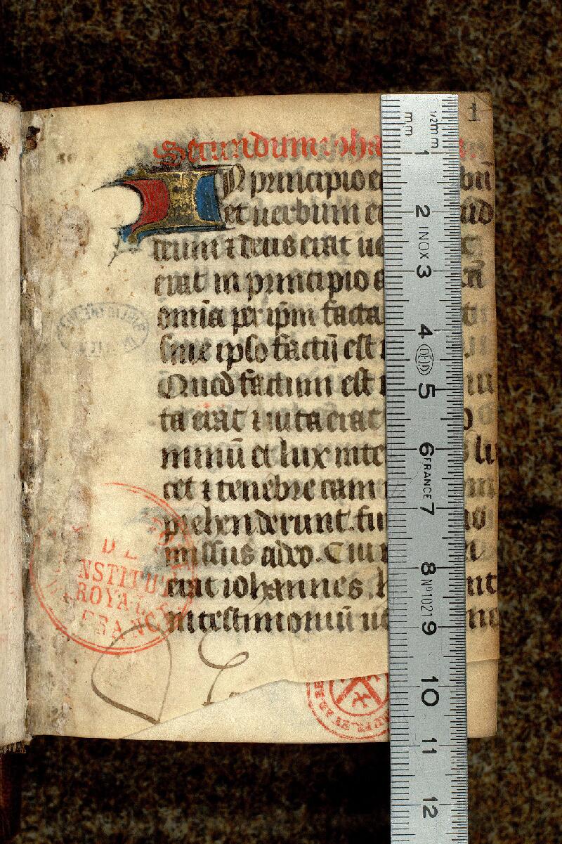 Paris, Bibl. de l'Institut de France, ms. 0752, f. 001 - vue 1