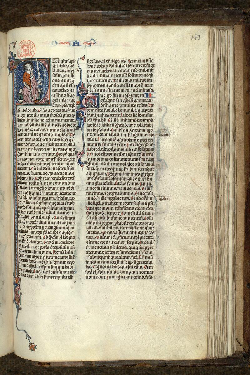 Paris, Bibl. Mazarine, ms. 0029, f. 479 - vue 1