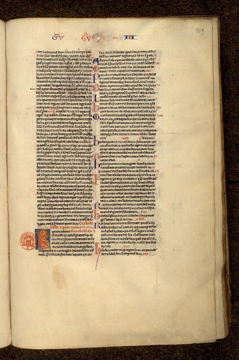 Paris, Bibl. Mazarine, ms. 0040, f. 109