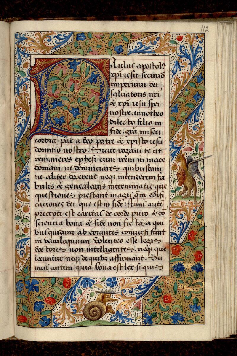 Paris, Bibl. Mazarine, ms. 0062, f. 112 - vue 1