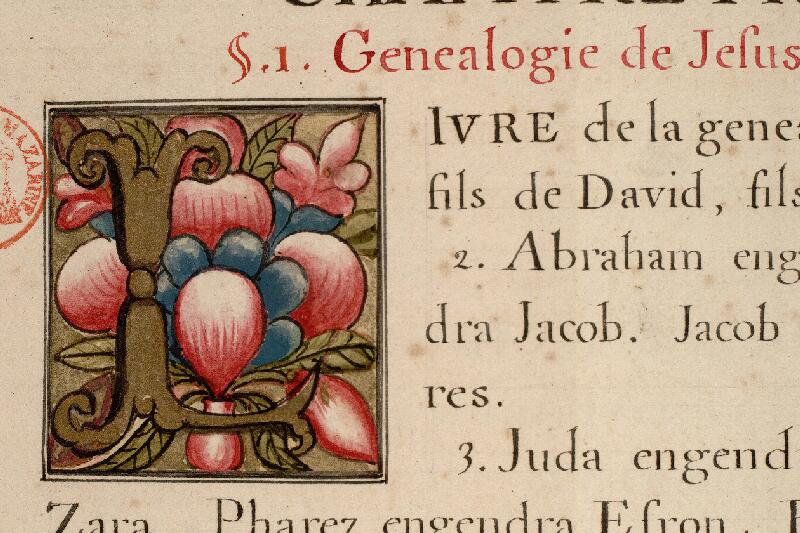 Paris, Bibl. Mazarine, ms. 0065, p. 001 - vue 2