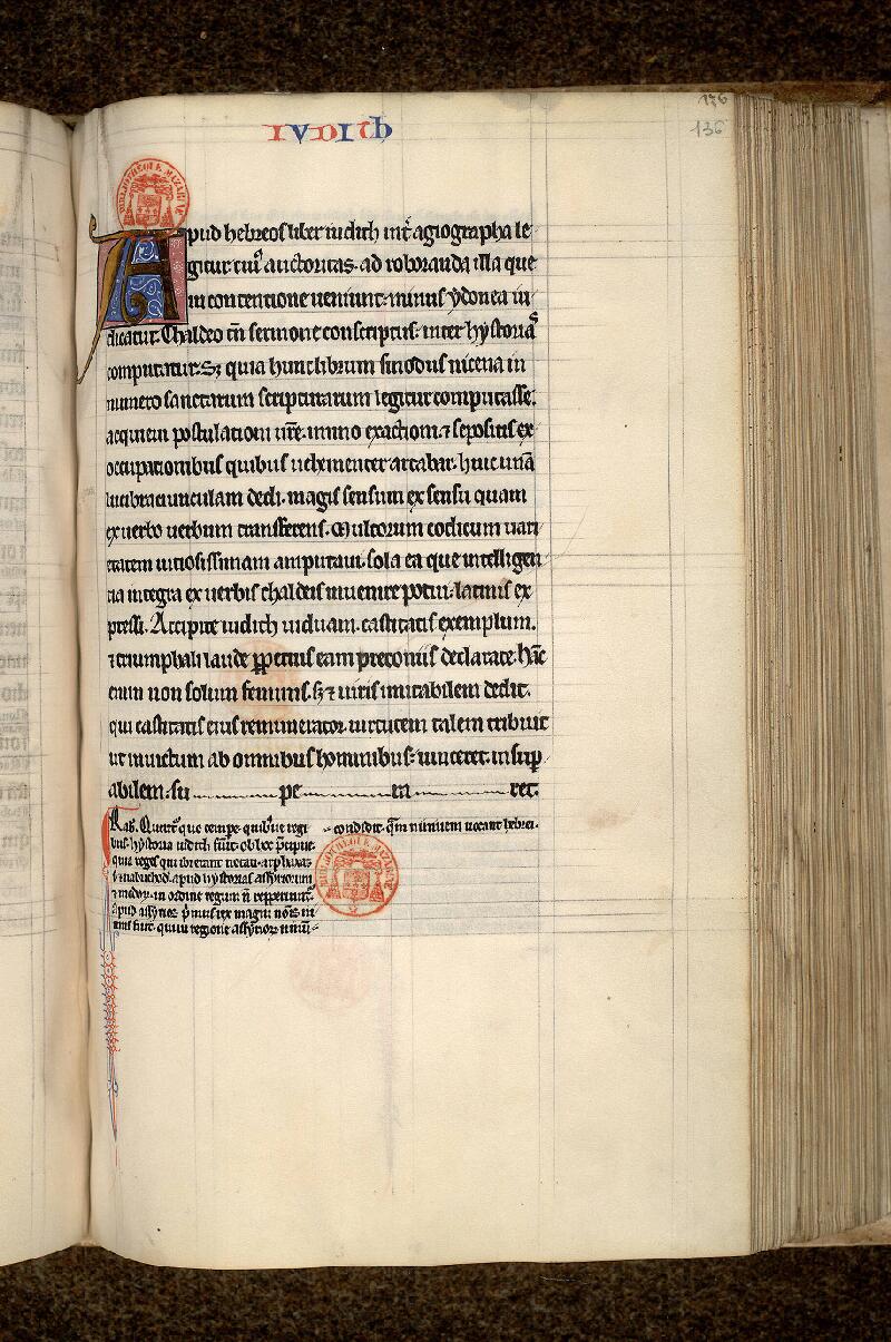 Paris, Bibl. Mazarine, ms. 0135, f. 136