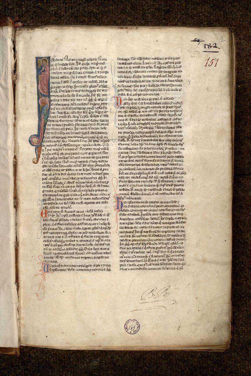 Paris, Bibl. Mazarine, ms. 0151, f. 001 - vue 2