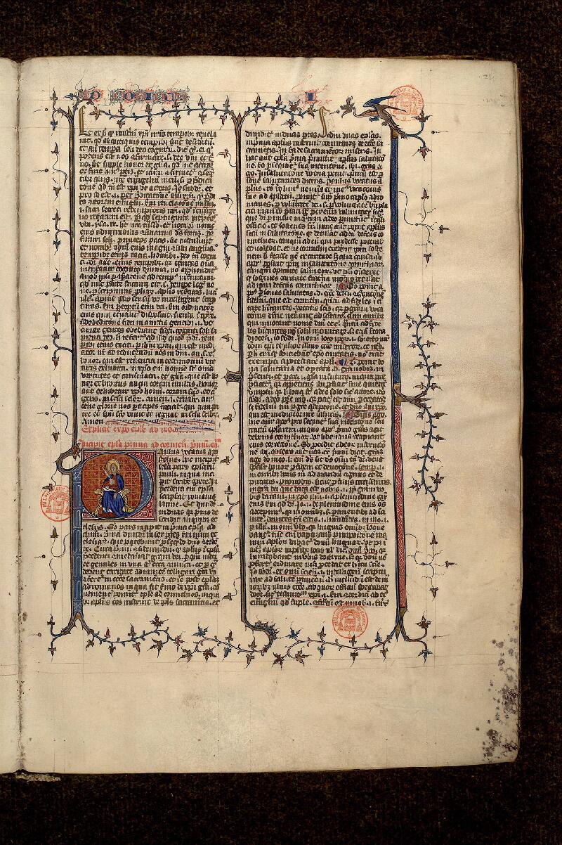 Paris, Bibl. Mazarine, ms. 0168, f. 021 - vue 1