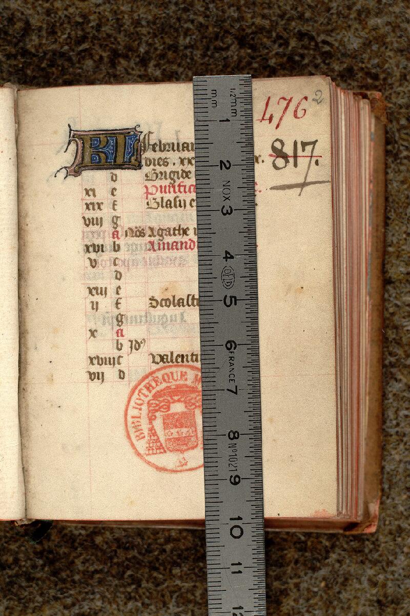 Paris, Bibl. Mazarine, ms. 0476, f. 002 - vue 1