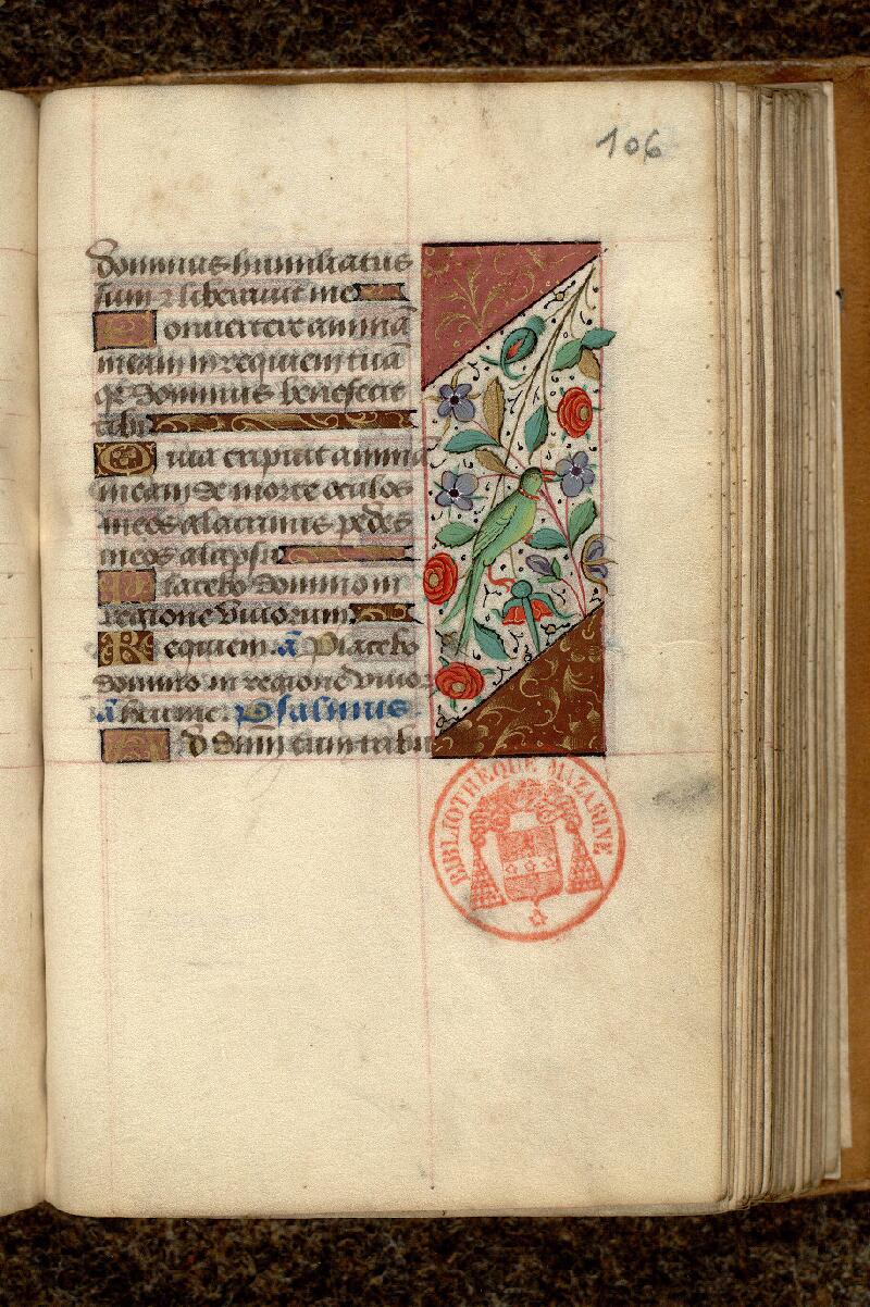 Paris, Bibl. Mazarine, ms. 0488, f. 106