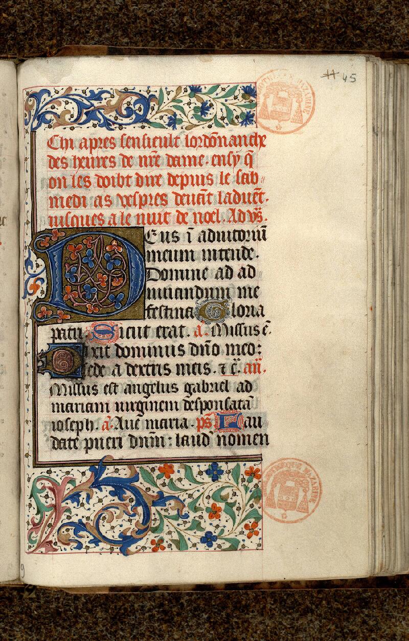 Paris, Bibl. Mazarine, ms. 0494, f. 045