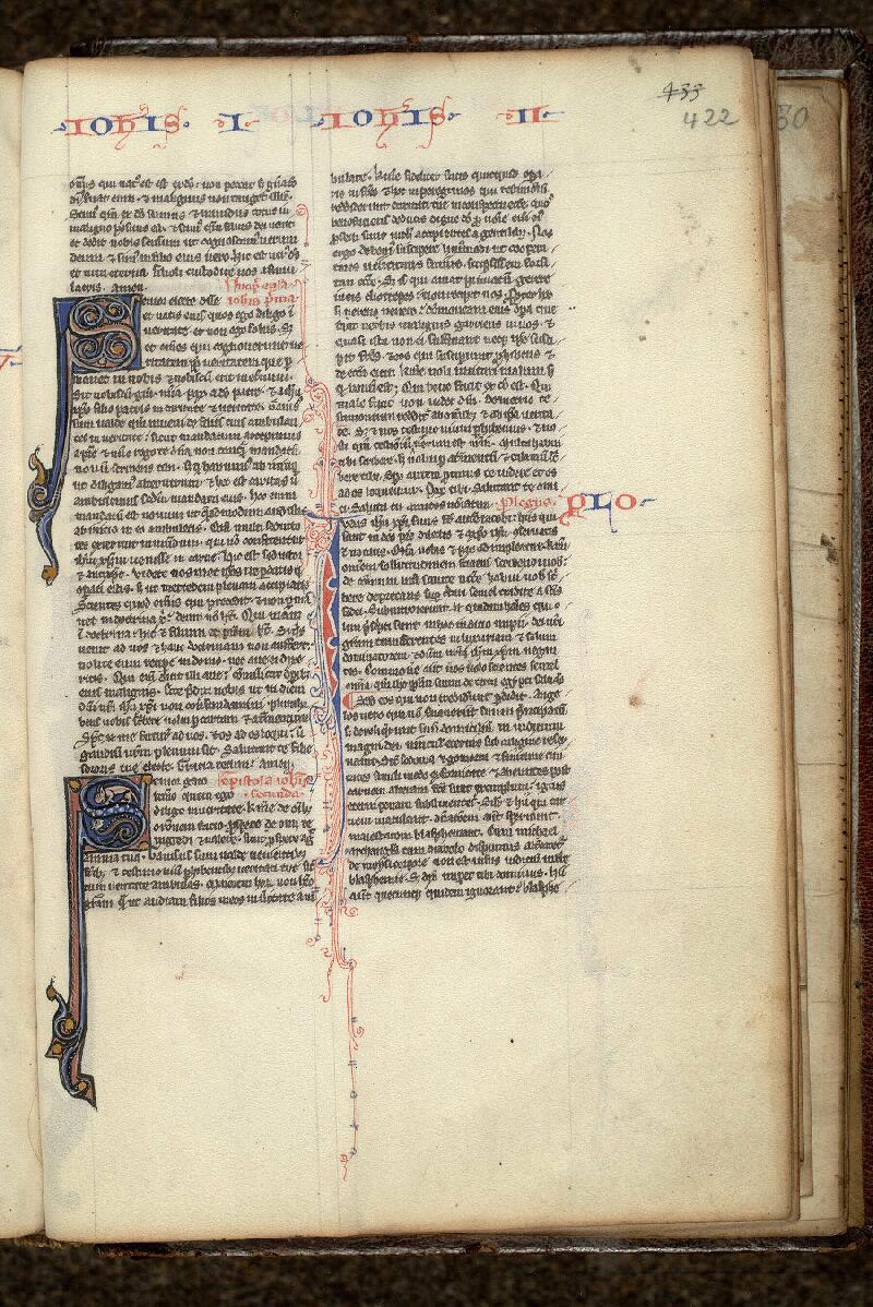 Paris, Bibl. Mazarine, ms. 0016, f. 422 - vue 1