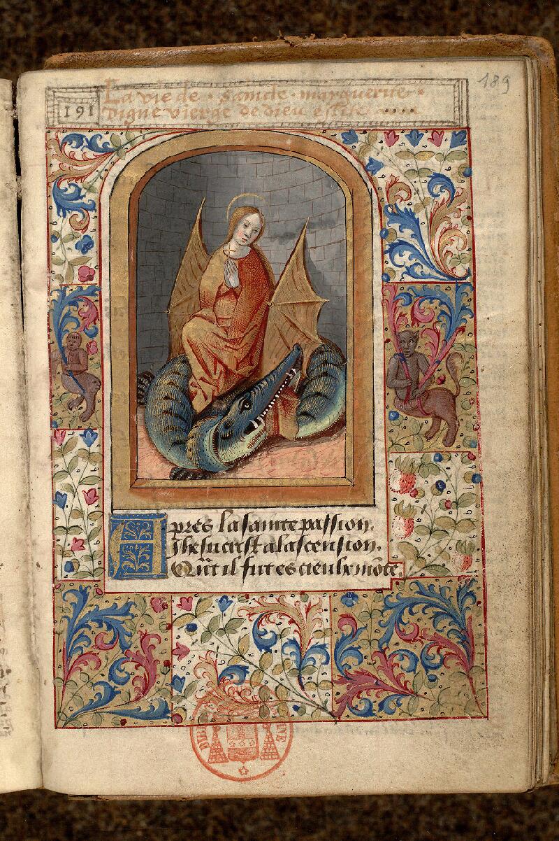 Paris, Bibl. Mazarine, ms. 0507, f. 189 - vue 1