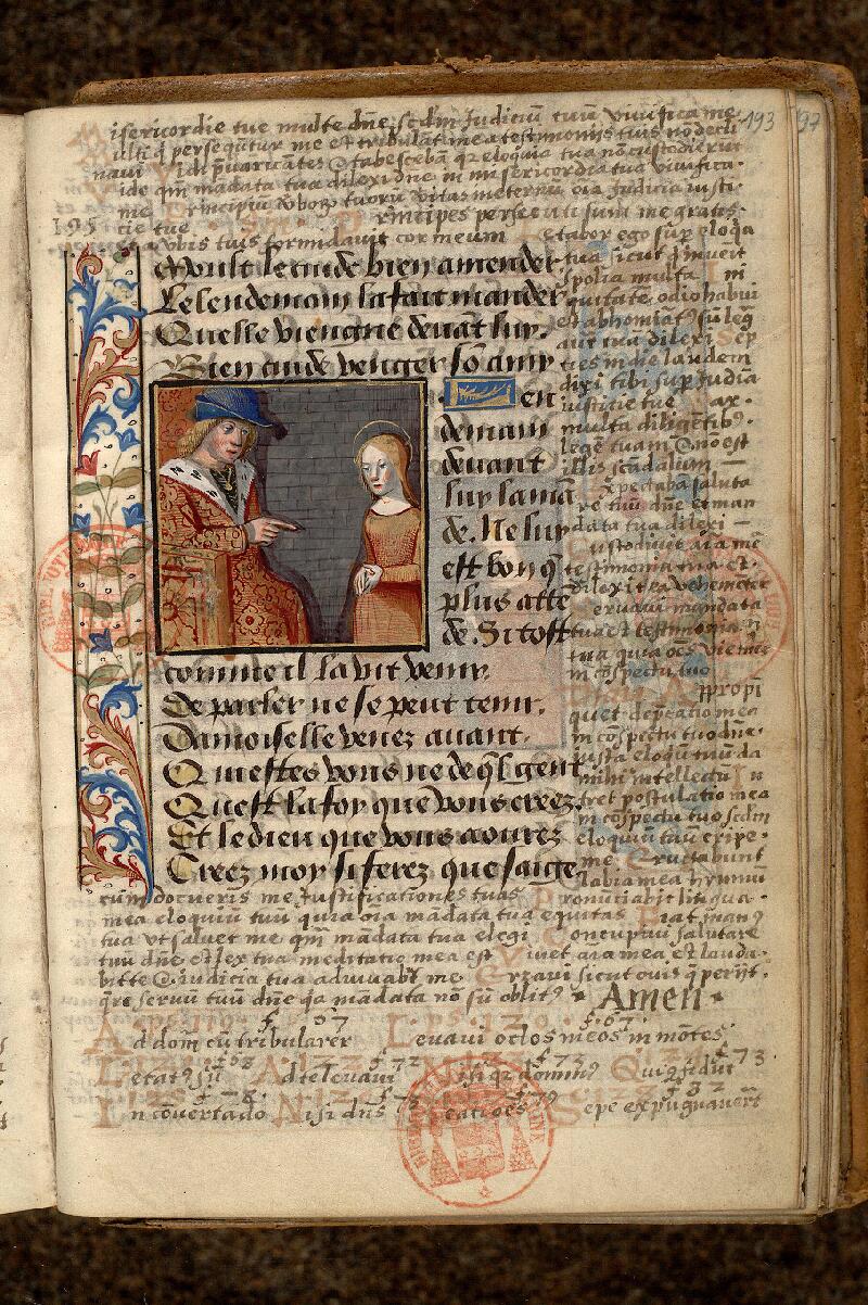 Paris, Bibl. Mazarine, ms. 0507, f. 193 - vue 1