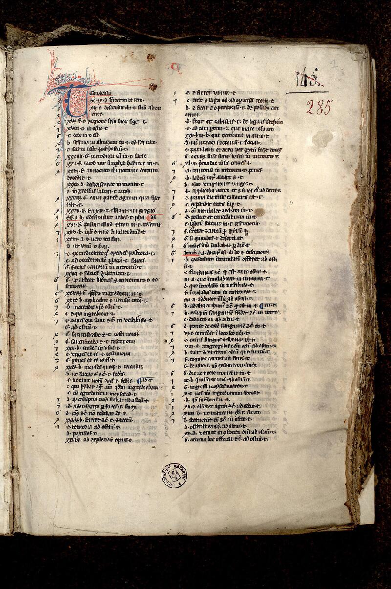 Paris, Bibl. Mazarine, ms. 0285, f. 001 - vue 2
