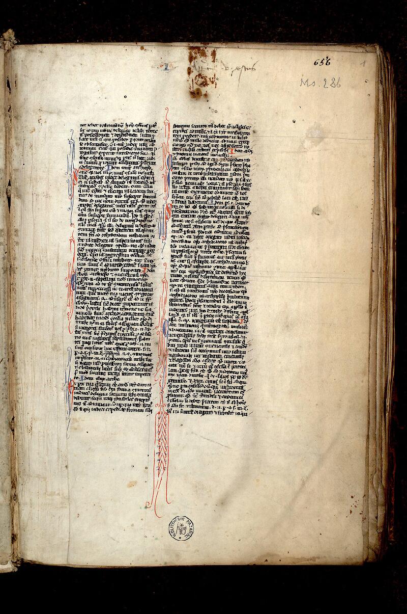 Paris, Bibl. Mazarine, ms. 0286, f. 001
