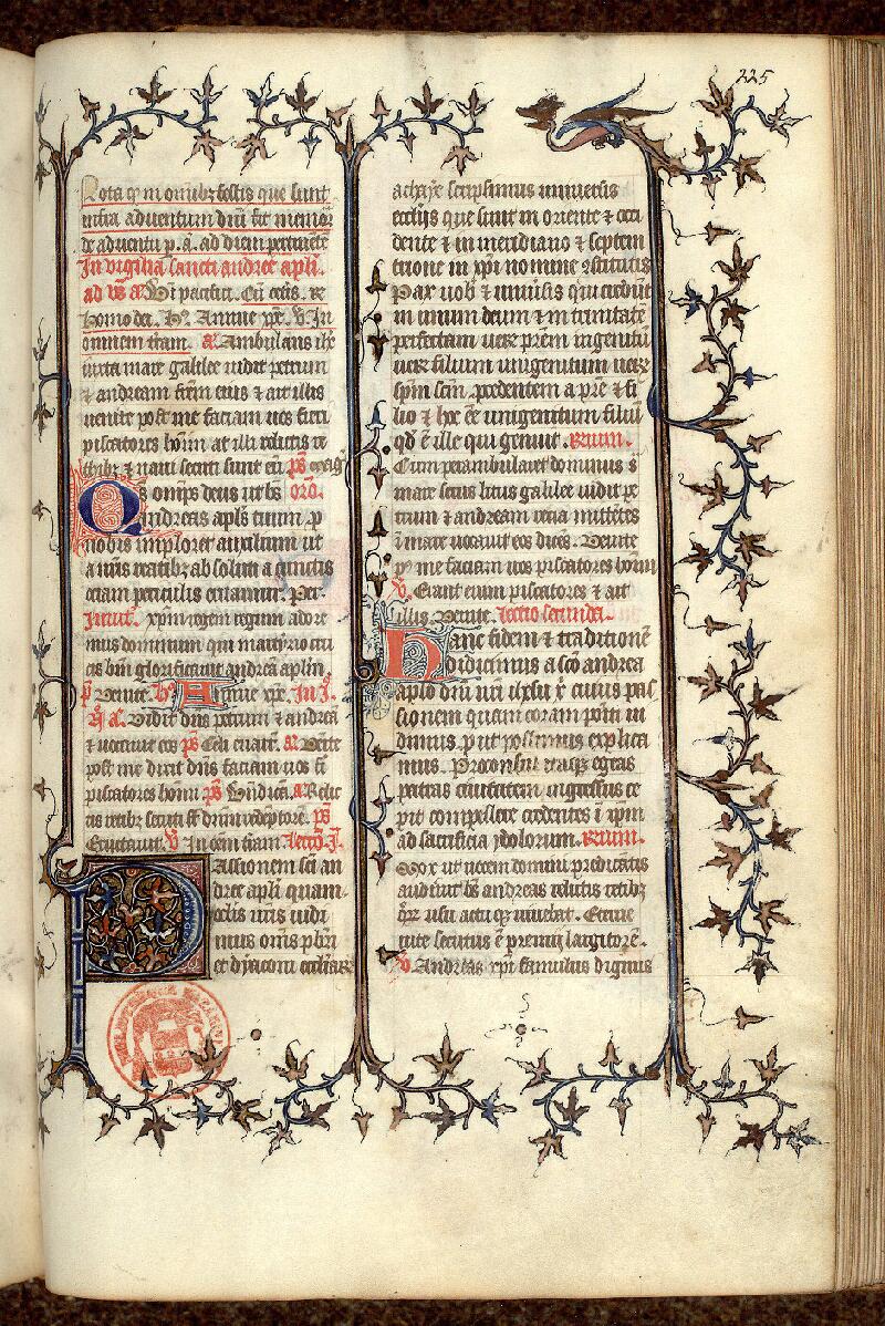 Paris, Bibl. Mazarine, ms. 0341, f. 225 - vue 1