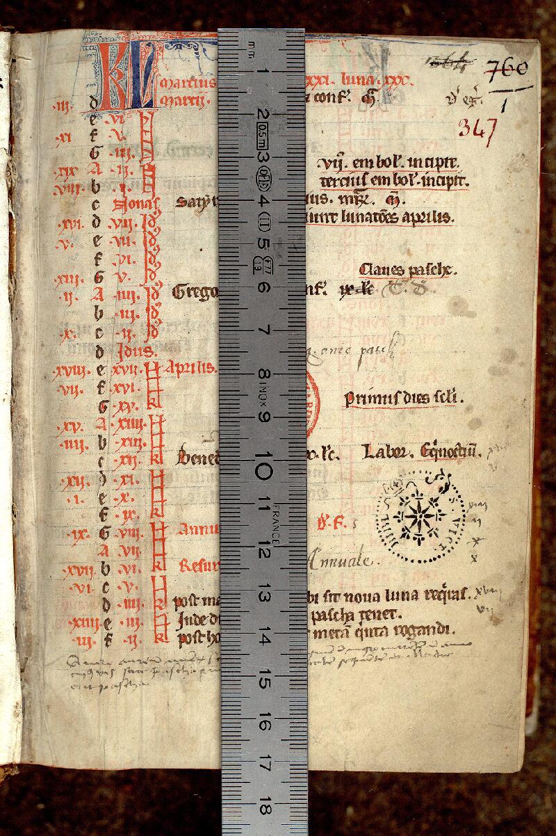 Paris, Bibl. Mazarine, ms. 0347, f. 001 - vue 1