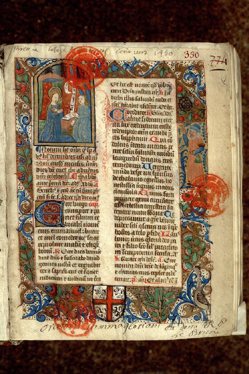 Paris, Bibl. Mazarine, ms. 0350, f. 001 - vue 2