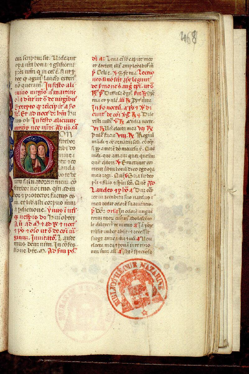 Paris, Bibl. Mazarine, ms. 0366, f. 468 - vue 1
