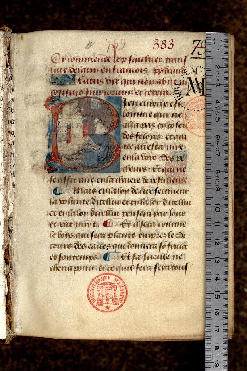 Paris, Bibl. Mazarine, ms. 0383, f. 001 - vue 1