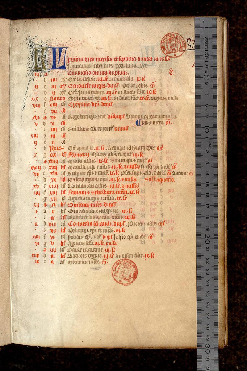 Paris, Bibl. Mazarine, ms. 0411, A f. 001 - vue 1