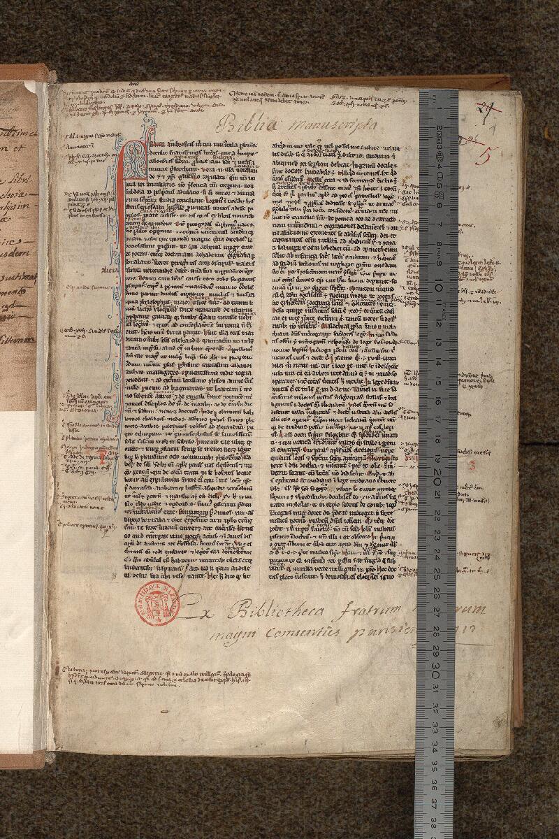 Paris, Bibl. Mazarine, ms. 0005, f. 001 - vue 1