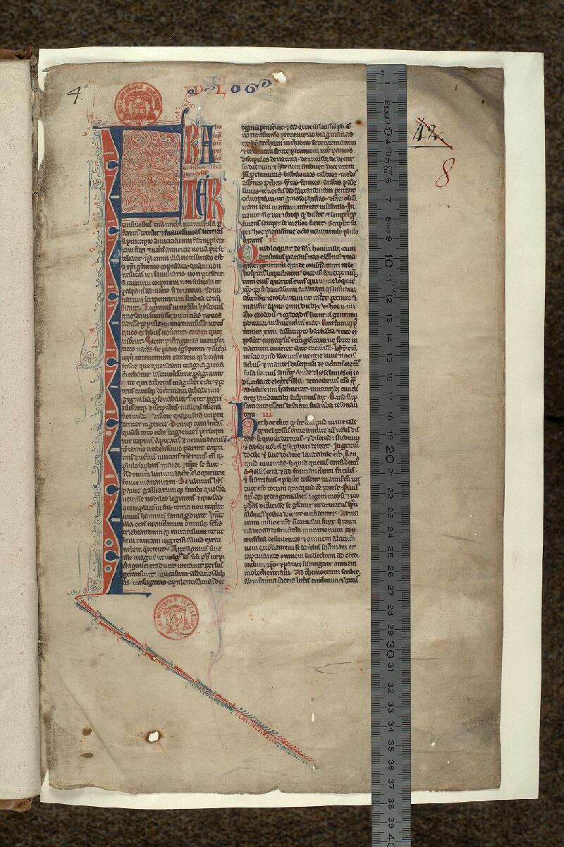 Paris, Bibl. Mazarine, ms. 0008, f. 001 - vue 1