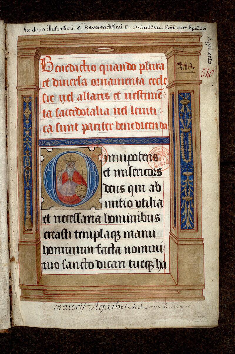 Paris, Bibl. Mazarine, ms. 0540, f. 001 - vue 2