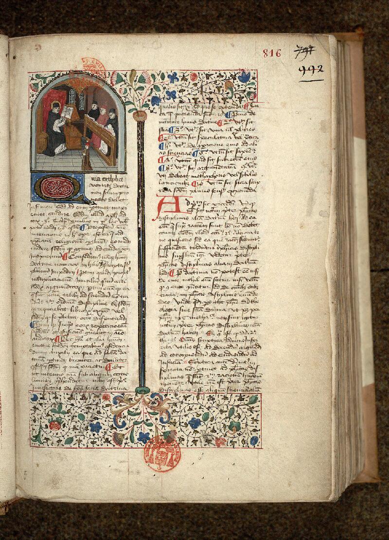 Paris, Bibl. Mazarine, ms. 0816, f. 001 - vue 2