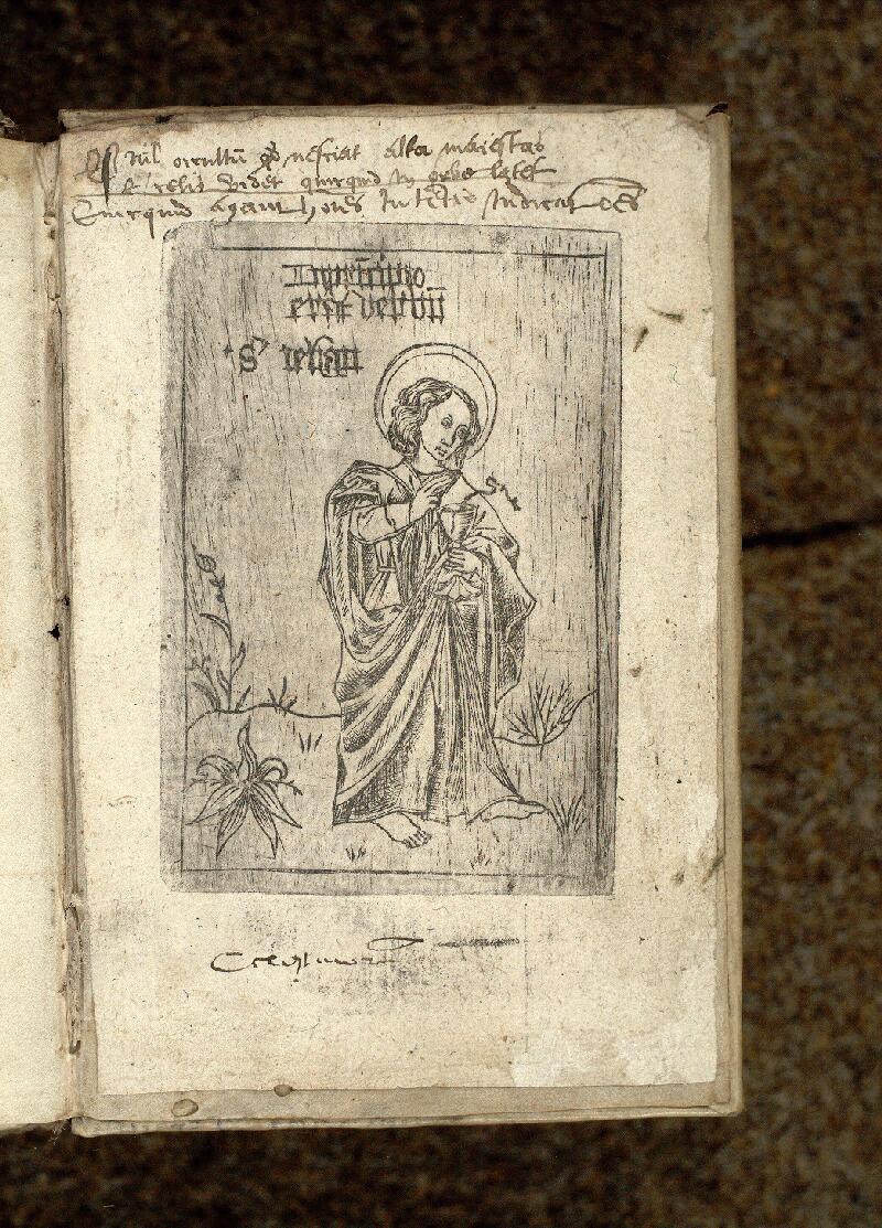 Paris, Bibl. Mazarine, ms. 0973, contre-plat inf. - vue 2