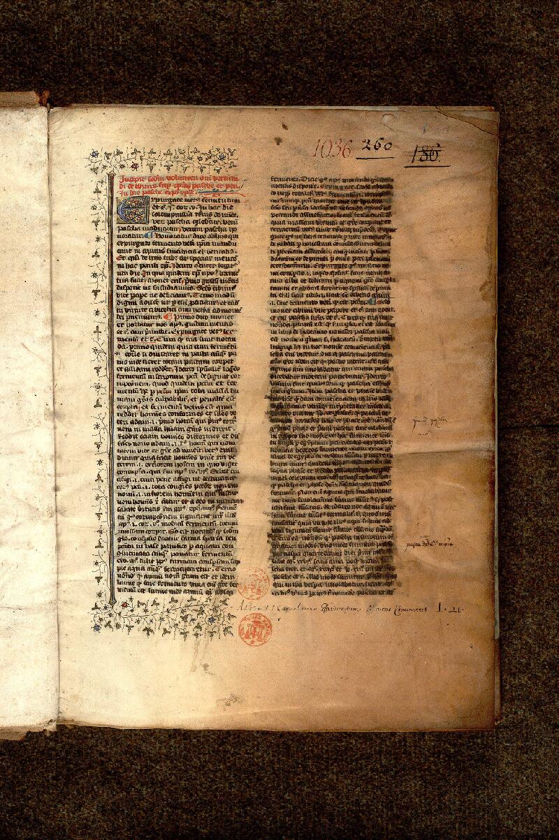 Paris, Bibl. Mazarine, ms. 1036, f. 001 - vue 2