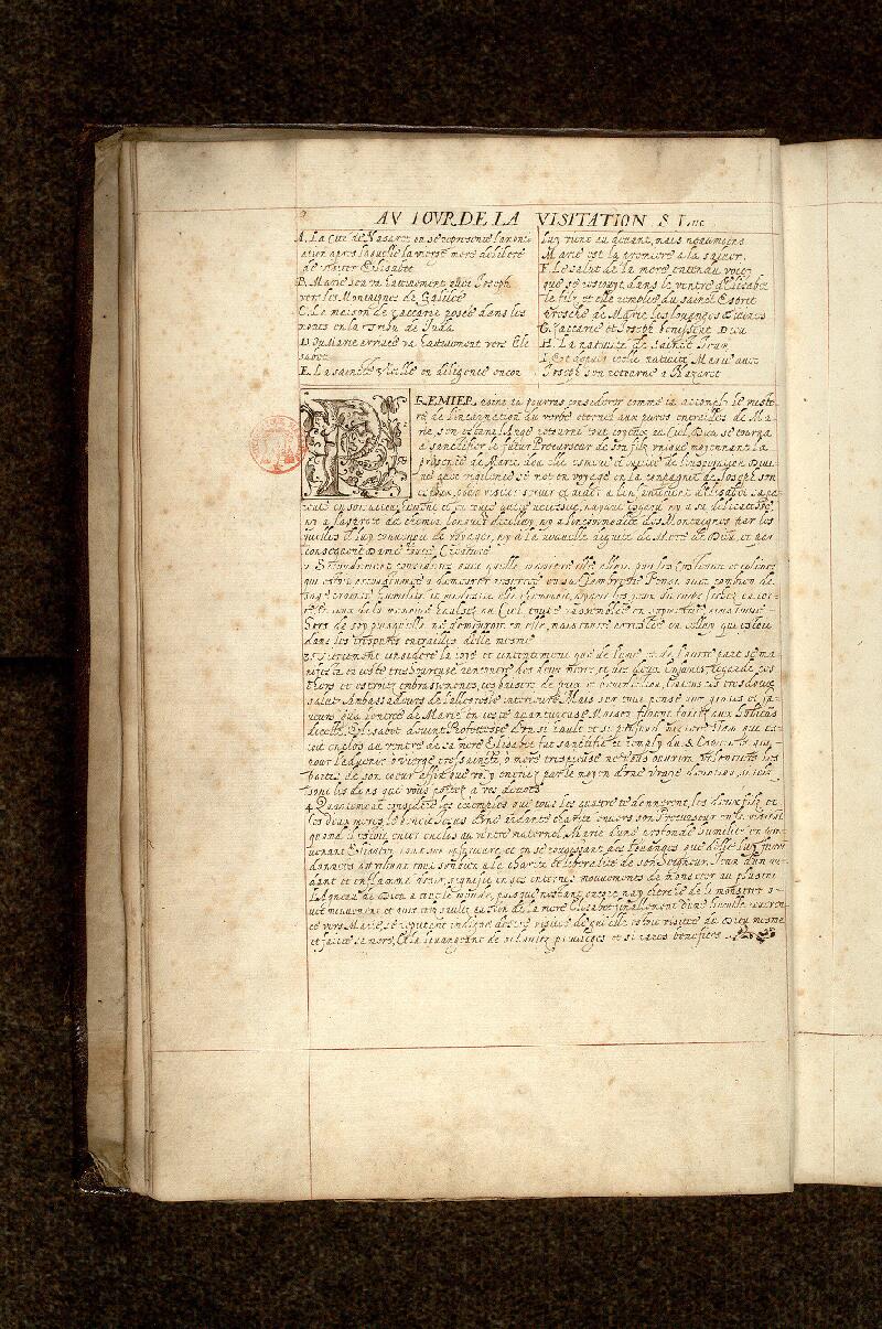 Paris, Bibl. Mazarine, ms. 1073, f. 001v - vue 2