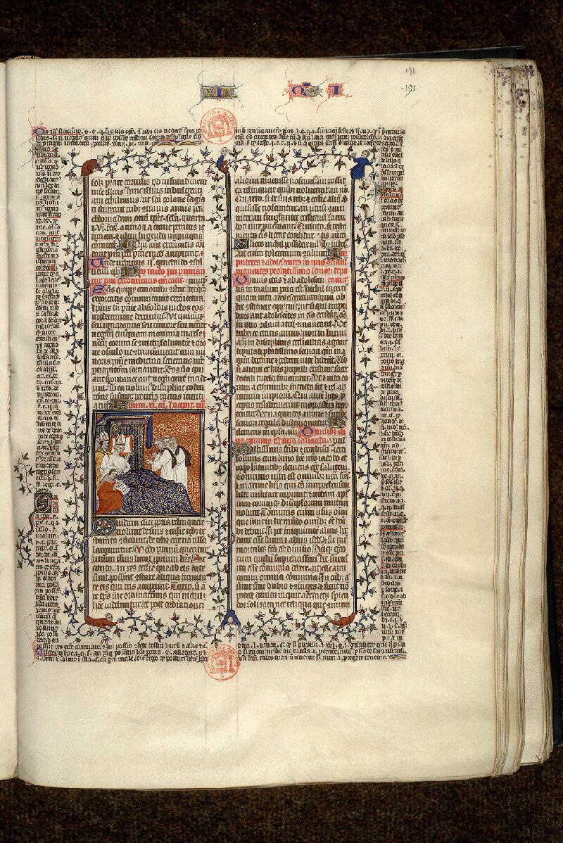 Paris, Bibl. Mazarine, ms. 1290, f. 191 - vue 1