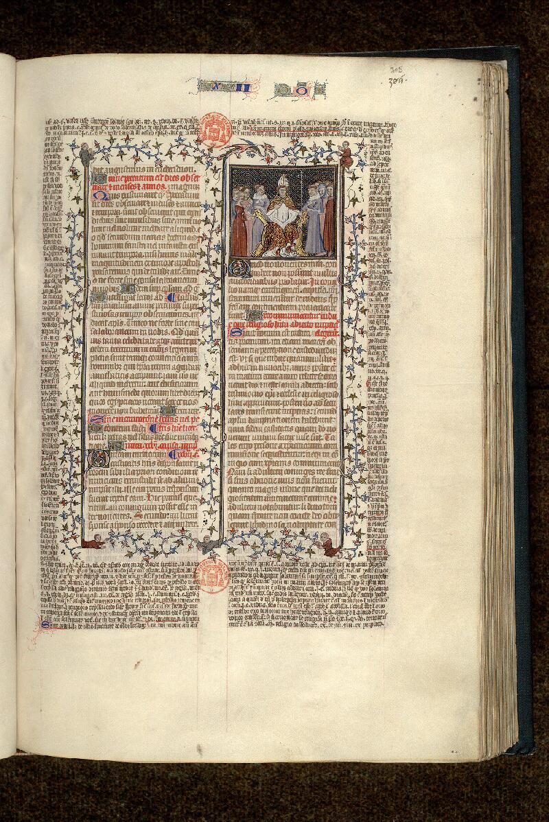 Paris, Bibl. Mazarine, ms. 1290, f. 305 - vue 1
