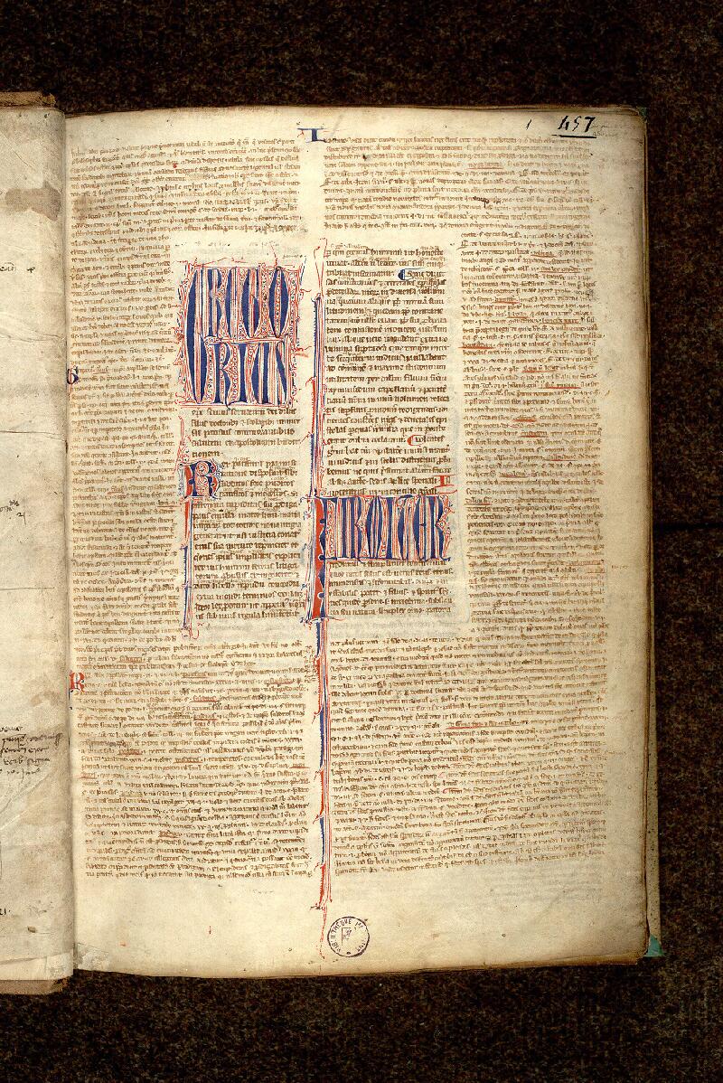 Paris, Bibl. Mazarine, ms. 1293, f. 001 - vue 2
