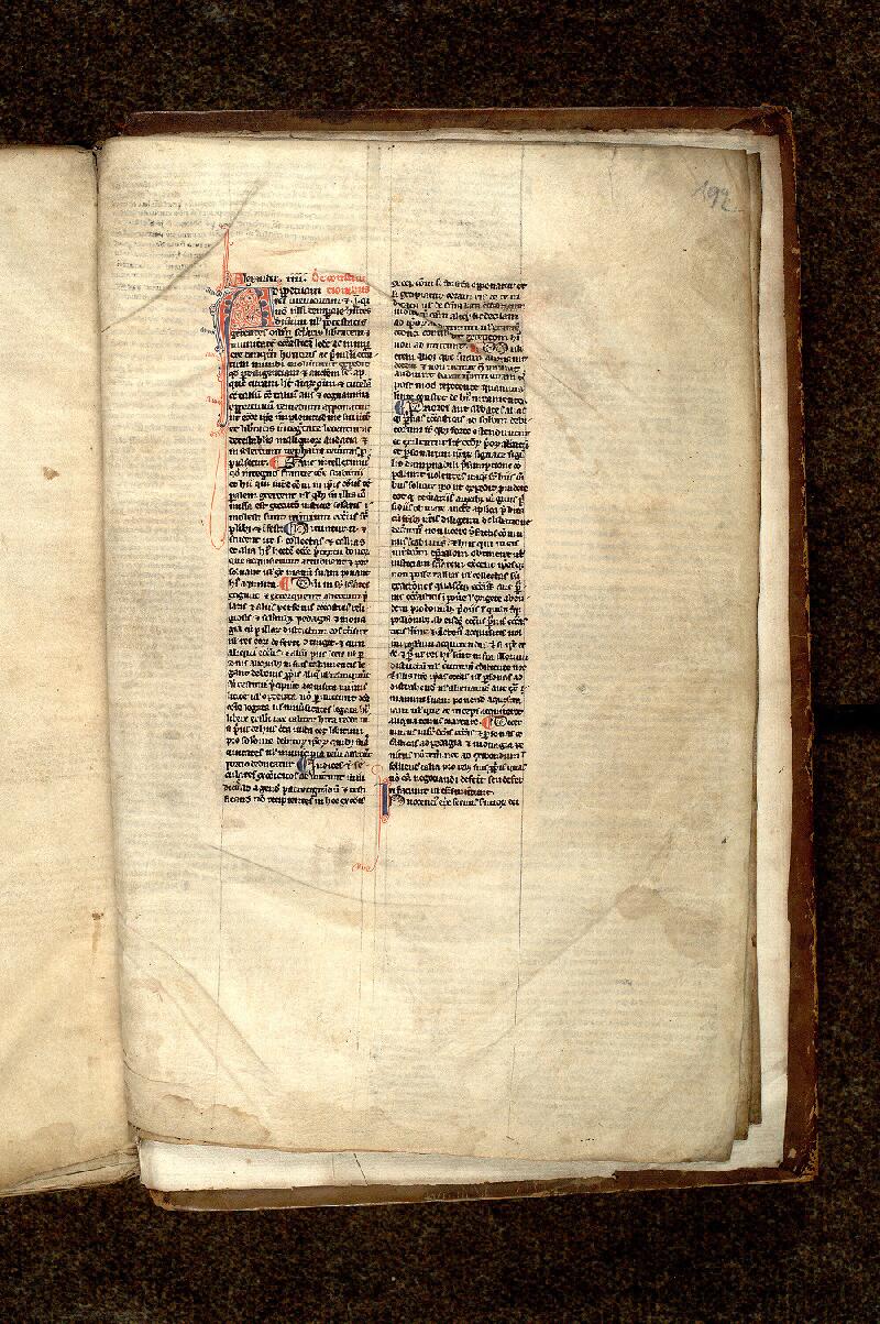 Paris, Bibl. Mazarine, ms. 1294, f. 192 - vue 1