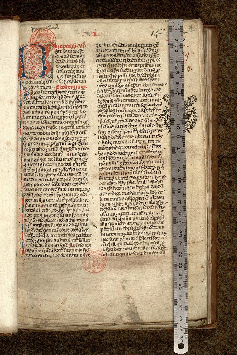 Paris, Bibl. Mazarine, ms. 1299, f. 001 - vue 1