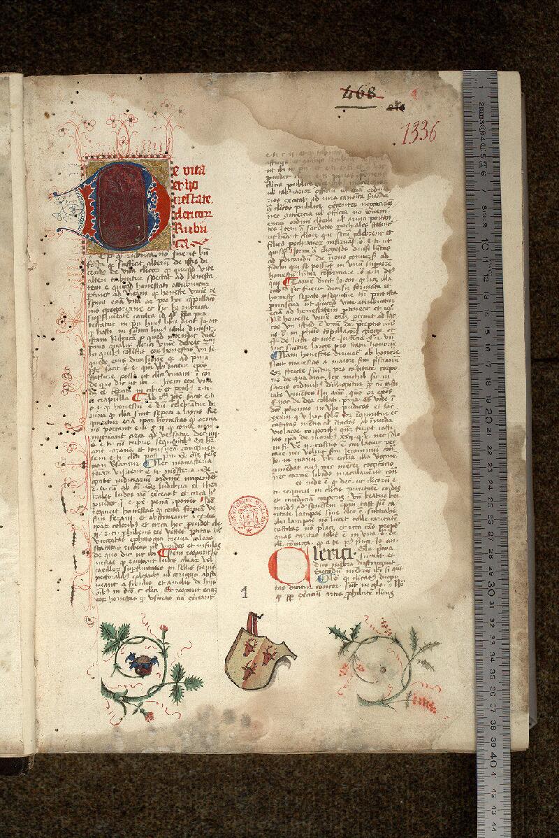 Paris, Bibl. Mazarine, ms. 1336, f. 001 - vue 1