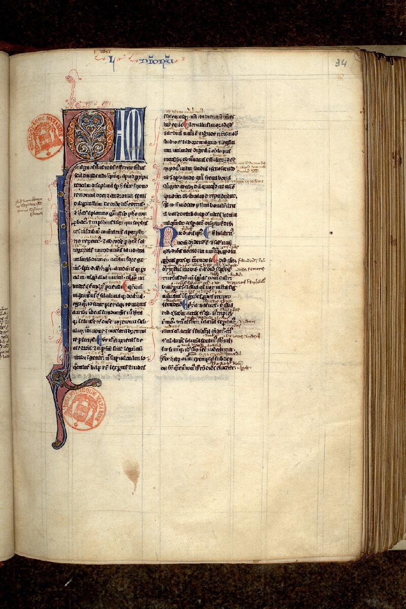 Paris, Bibl. Mazarine, ms. 3470, f. 034