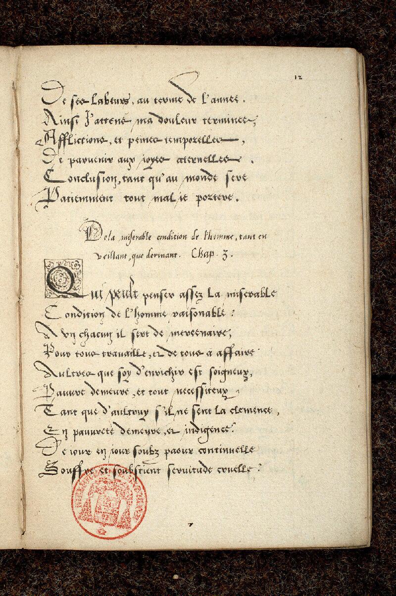 Paris, Bibl. Mazarine, ms. 3906, f. 012
