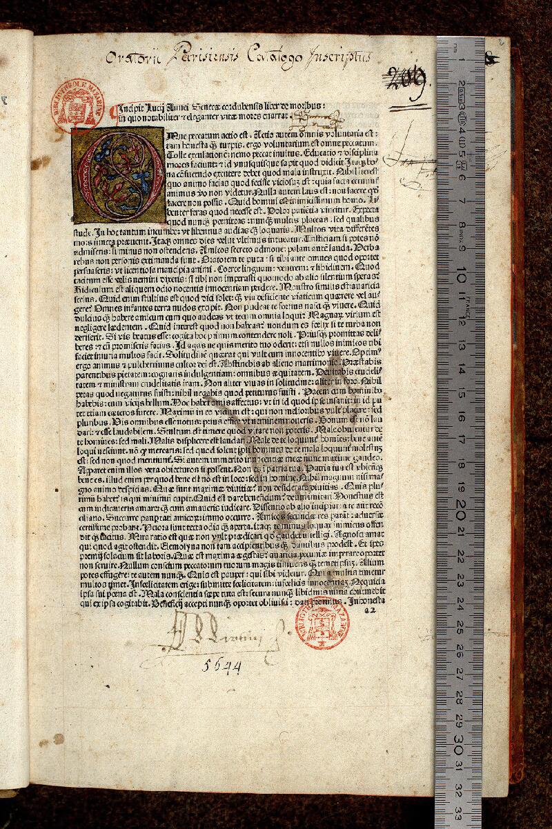 Paris, Bibl. Mazarine, inc. 0198, f. 002 - vue 1