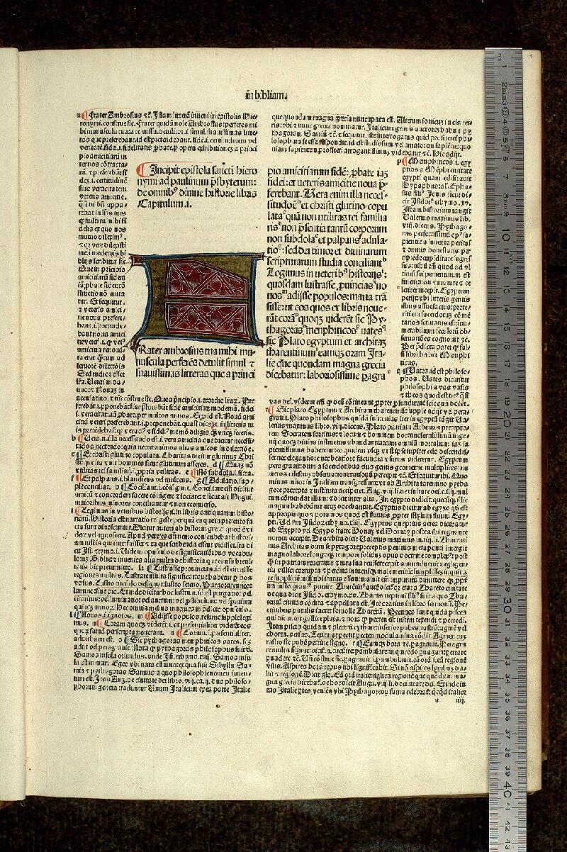 Paris, Bibl. Mazarine, inc. 0497, t. I, f. 004 - vue 1
