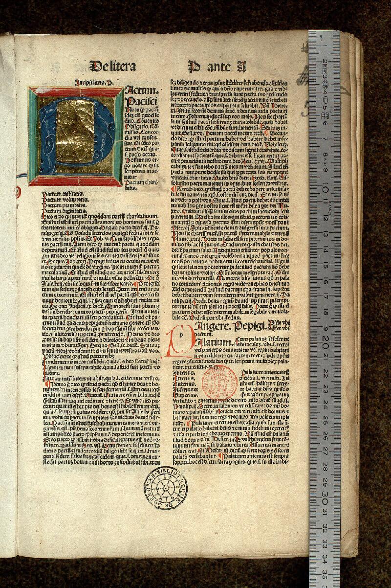 Paris, Bibl. Mazarine, inc. 0555, t. III, f. 001 - vue 1