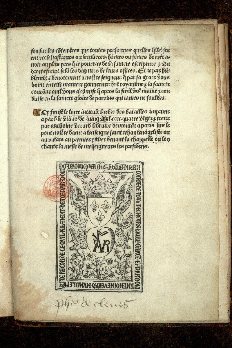 Paris, Bibl. Mazarine, inc. 0713, f. 155