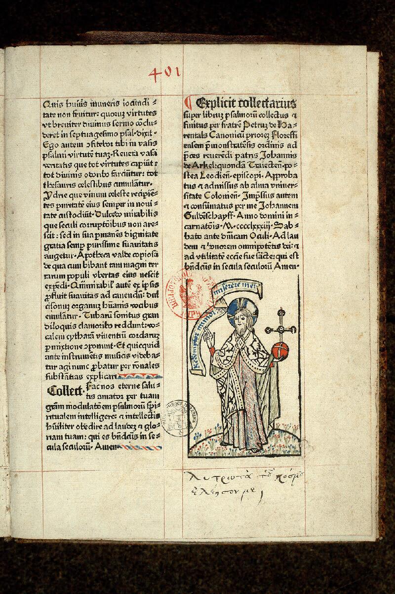 Paris, Bibl. Mazarine, inc. 1381, f. 401 - vue 1