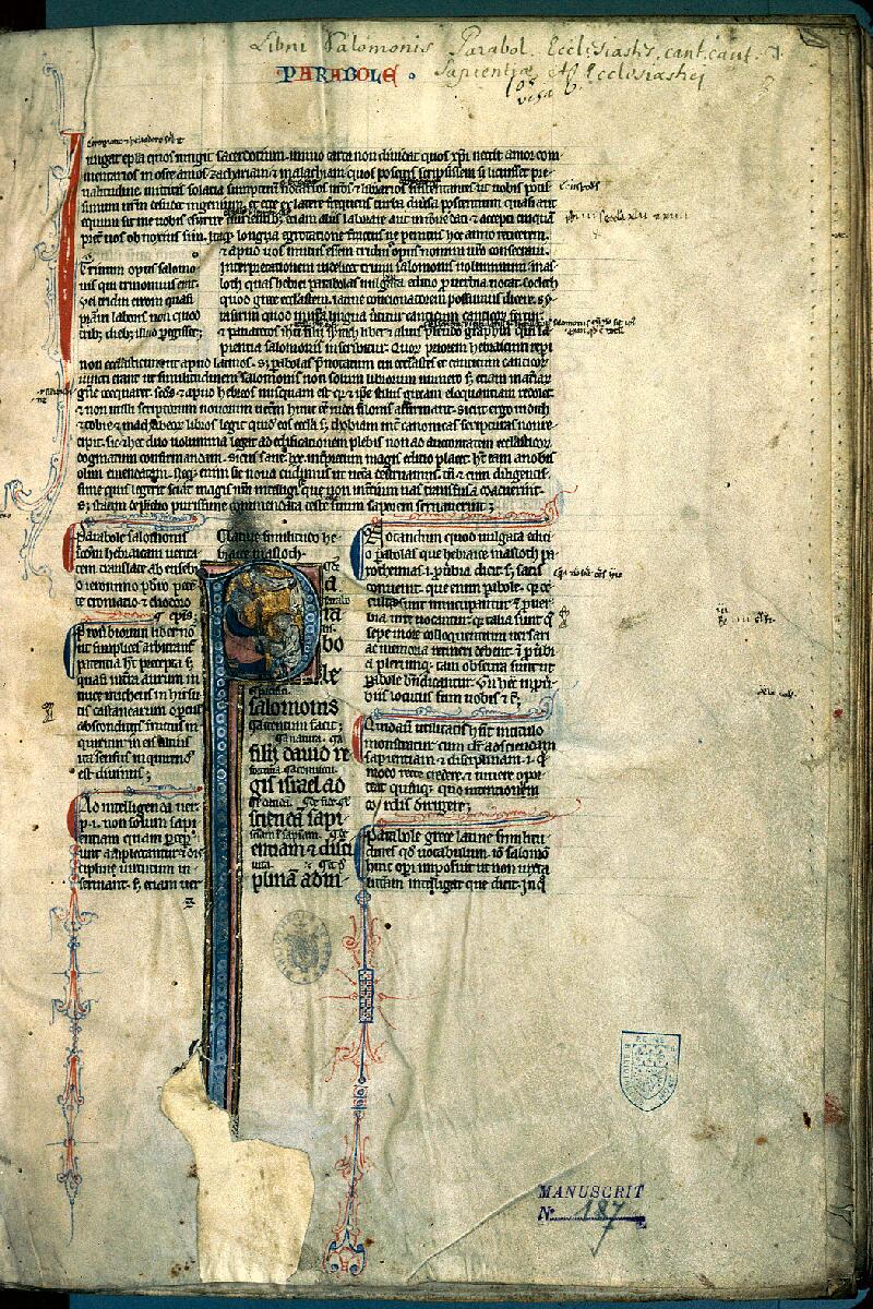 Reims, Bibl. mun., ms. 0187, f. 001 - vue 1