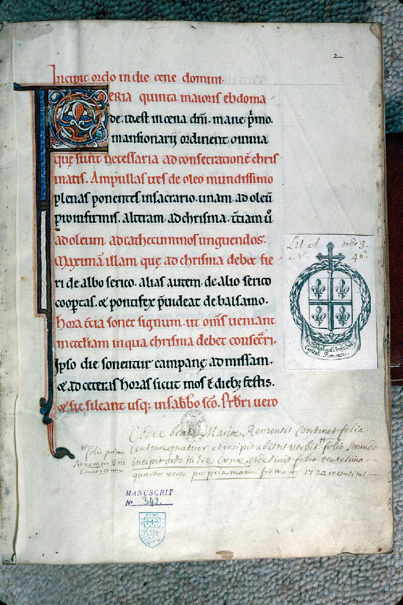 Reims, Bibl. mun., ms. 0342, f. 002 - vue 1