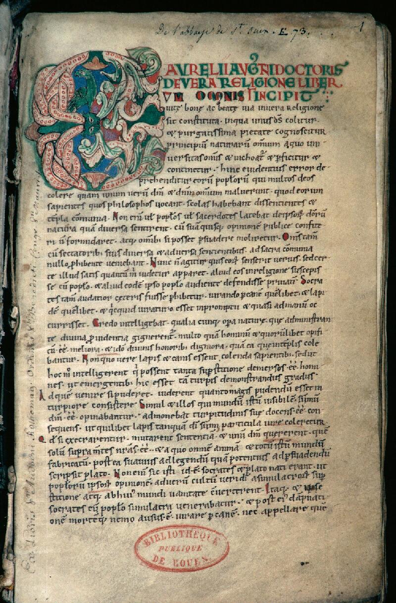 Rouen, Bibl. mun., ms. 0473, f. 001 - vue 1