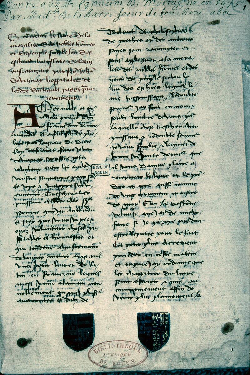 Rouen, Bibl. mun., ms. 0941, f. 001 - vue 1