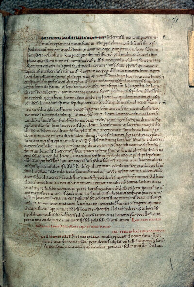 Rouen, Bibl. mun., ms. 1389, f. 071 - vue 1