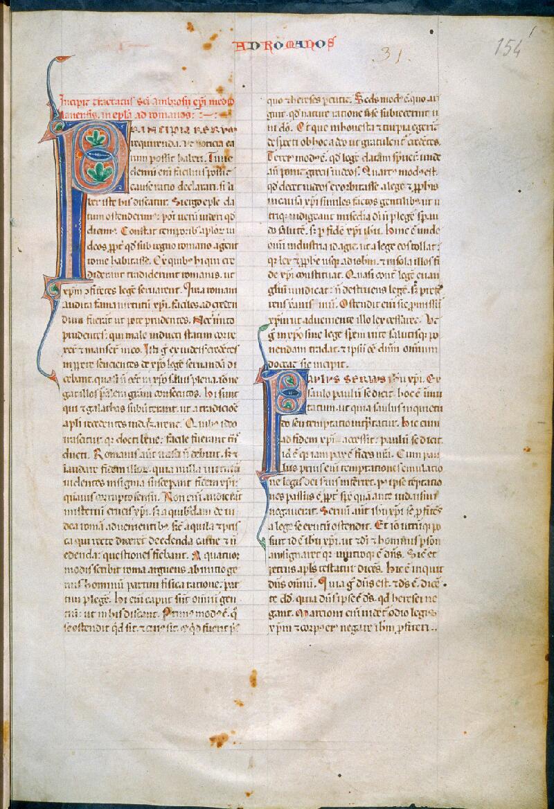 Toulouse, Bibl. mun., ms. 0154, f. 001 - vue 1